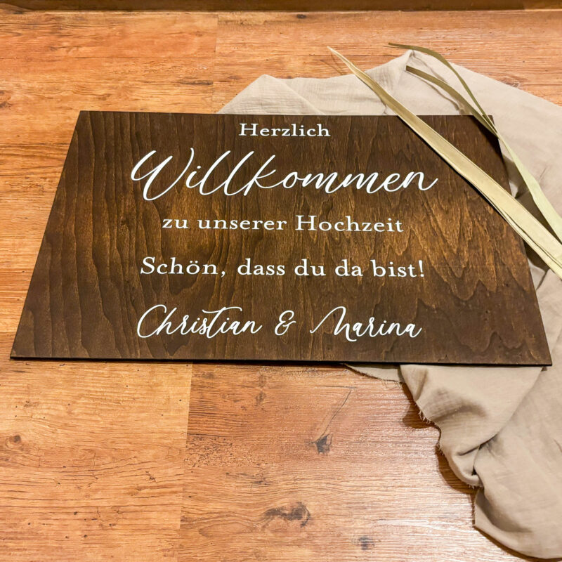 Willkommensschild Hochzeit